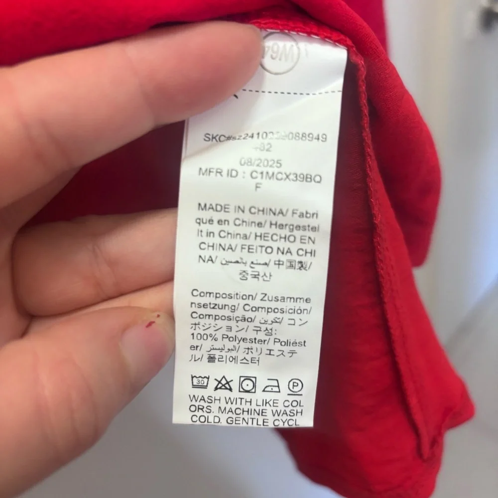 SHEIN Red Tie-Front Blouse Size 1X - Picture 9 of 10